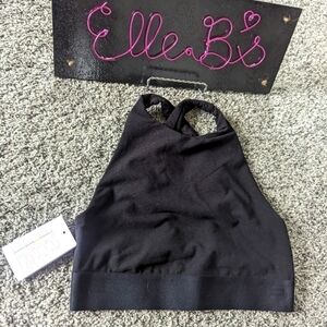 NWT Auden Black High Neck Cross Back Bra XS